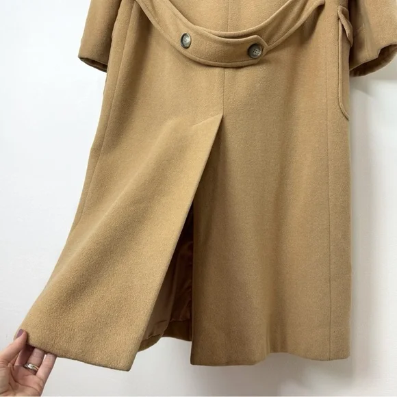 Vintage Camel Hair Coat Neimans Marcus Maxi Coat Tan Long 80s 90s Classic - Picture 11 of 14